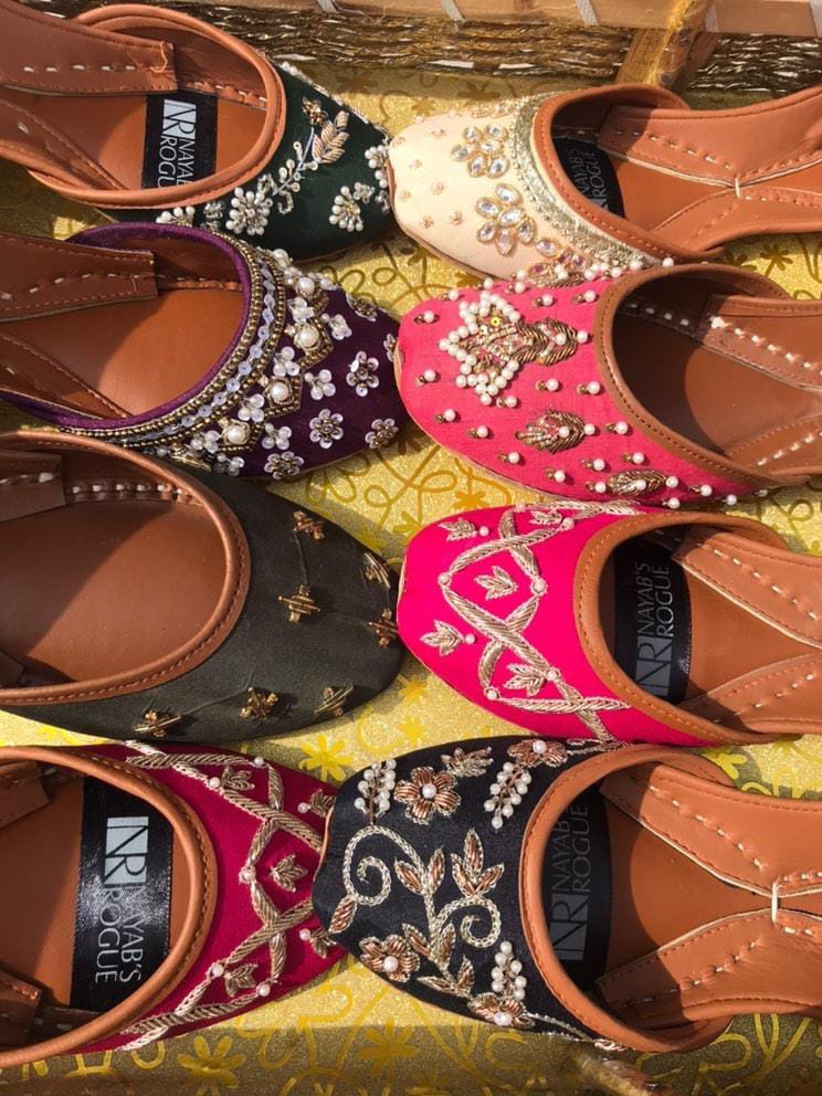 Luxurious Embroidery Leather Khussa