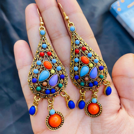 Multicolor Beaded Dangle Earrings