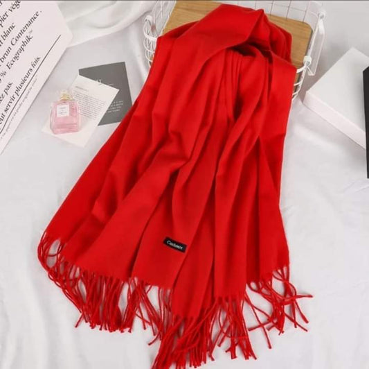 Pure Woolen Cashmere Warm Stolers - Red
