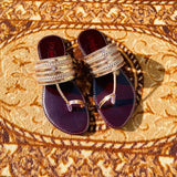 Golden Kolhapuri Chappal Flat for Girls