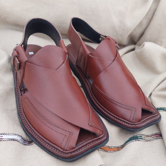 Leather Handmade Classic Zalmi Peshawari Chappal