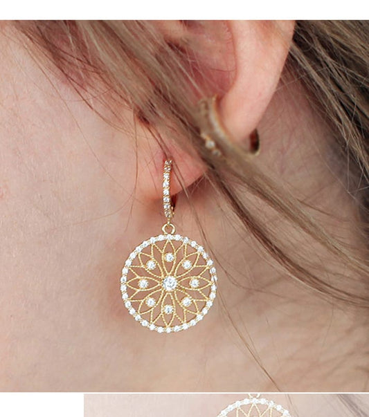 Women Dangle Earrings Geometric Lightweight Bright Luster Dangle Earrings