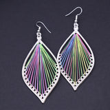 Silk Cotton Thread Oval Teardrop Earrings