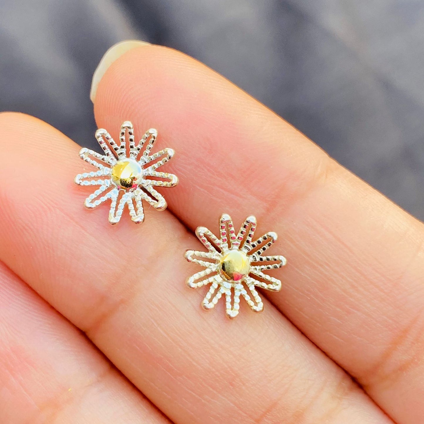 Sparkly Crystal Flower Earrings