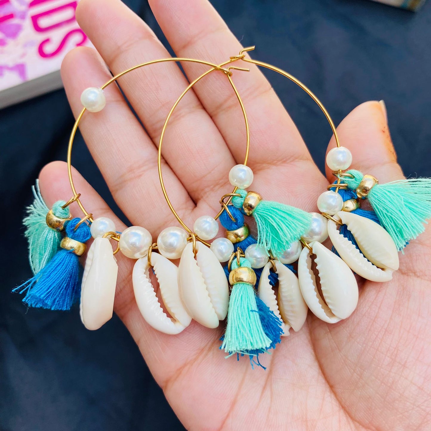 Divine Feathers Natural Seashell Earrings