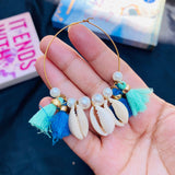 Divine Feathers Natural Seashell Earrings