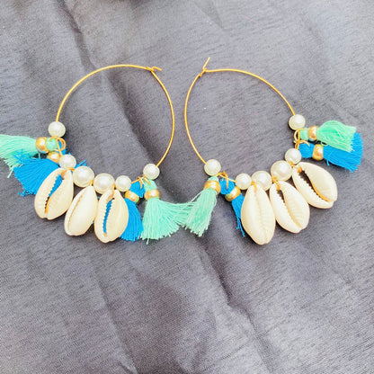 Divine Feathers Natural Seashell Earrings