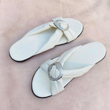 Medicated Comfort Flat Slippers with PU Sole (2572)