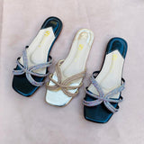 Soft-Padded Casual Sliders with Jelly Sole - Black and Golden (5501)