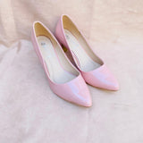 Trendy Fancy Women  Block Heel Pumps - Pink and Black (12000214)