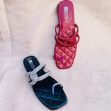 Soft-Padded Casual Sliders with Jelly Sole - Black and Maroon (5502)