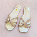 Soft-Padded Casual Sliders with Jelly Sole - Black and Golden (5501)