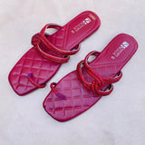 Soft-Padded Casual Sliders with Jelly Sole - Black and Maroon (5502)