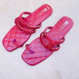 Soft-Padded Casual Sliders with Jelly Sole - Black and Maroon (5502)