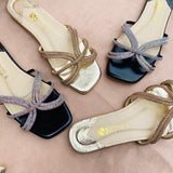 Soft-Padded Casual Sliders with Jelly Sole - Black and Golden (5501)