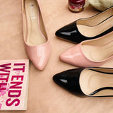 Trendy Fancy Women  Block Heel Pumps - Pink and Black (12000214)