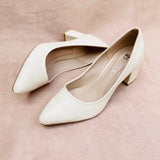 Fancy Block Heel Pumps for Women - Brown and Cream (12000215)