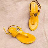 Soft Comfort Jelly Sole Casual Flats - Mustard and Black (8031)