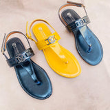 Soft Comfort Jelly Sole Casual Flats - Mustard and Black (8031)