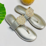 Women Fancy Flat Slider - Silver