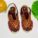 Peshawari Chappal For Girls - Maroon