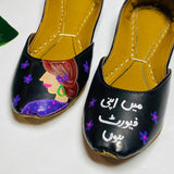 Main Apni Favourite Hoon Hand Painted khussa - Black