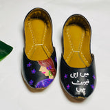 Main Apni Favourite Hoon Hand Painted khussa - Black