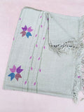 Hand-Woven Shawl in Pure Wool with Tarkashi Embroidery