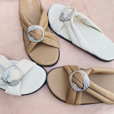 Medicated Comfort Flat Slippers with PU Sole (2572)