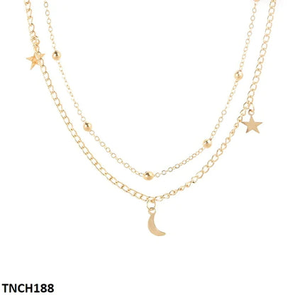 YYE Balls/Moons/Stars Curb Layered Necklace - TNCH (TNCH188)