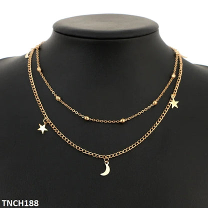 YYE Balls/Moons/Stars Curb Layered Necklace - TNCH (TNCH188)