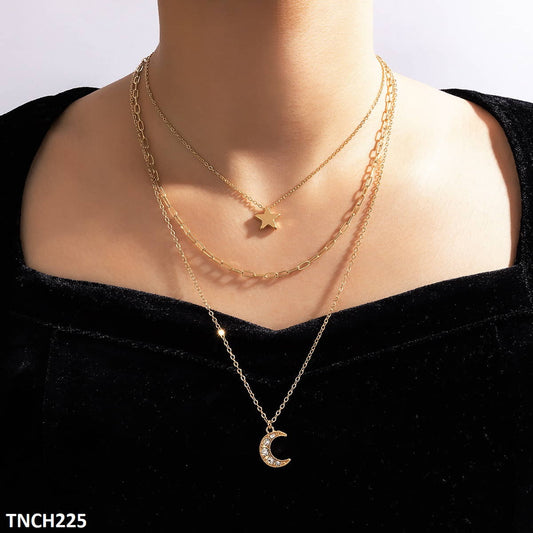 YYE Star/Moon Layered Necklace - TNCH (TNCH225)