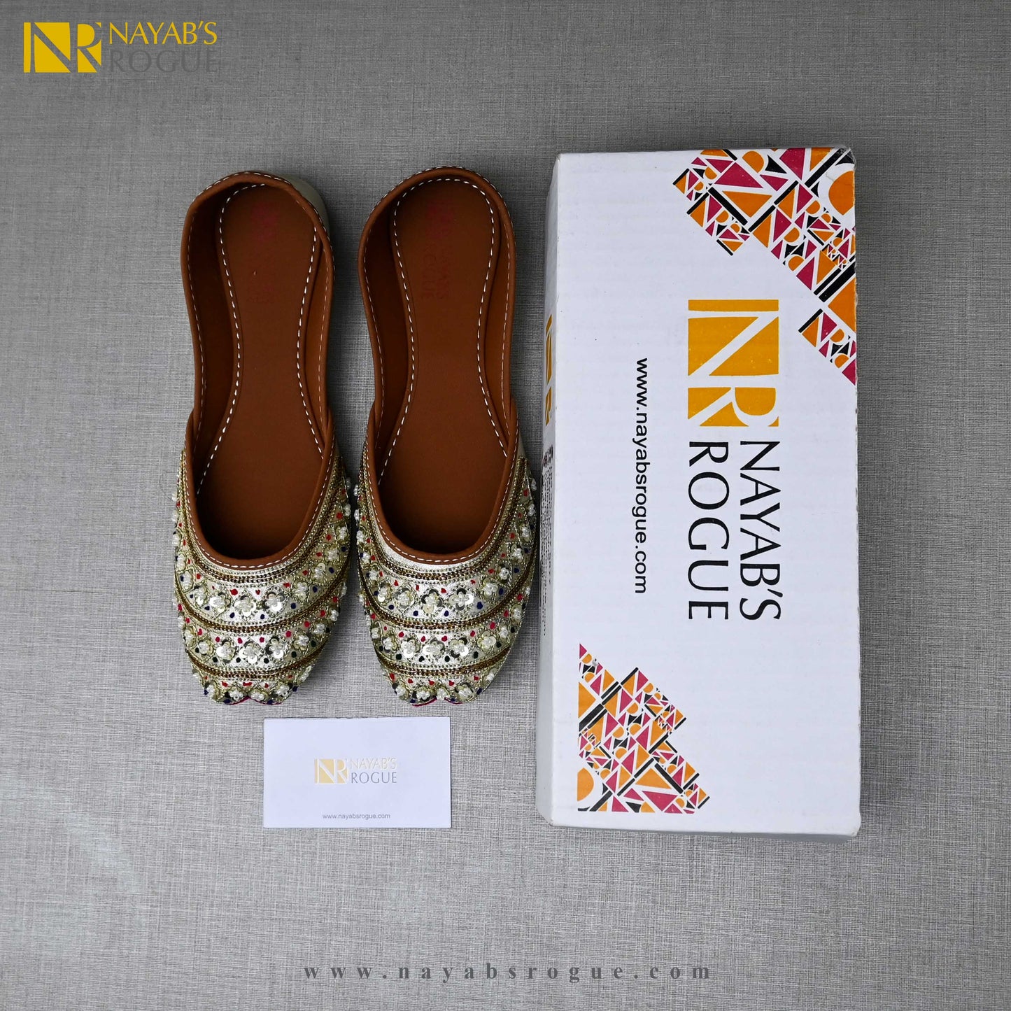 Nargis Fancy Khussa  with multi tilla work - Pista