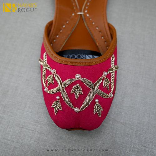 Luxurious Embroidery Leather Khussa - Nayab's Rogue