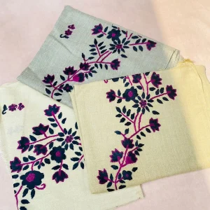 Floral Embroidered Wool Mini Shawl