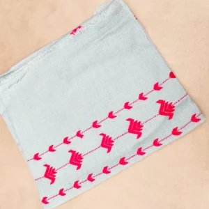 Pure Woolen Hand-Woven Shawl with Embroidery